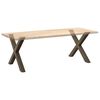 vidaXL Pieds de table &agrave; manger en forme de X, 2 pi&egrave;ces, acier naturel, 90 x (72-73) cm