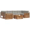 vidaXL Ensemble de canap&eacute;s d'ext&eacute;rieur 7 pcs Gris Naturel et Clair