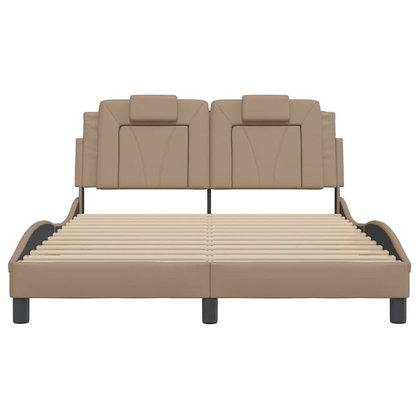 vidaXL Cadre de lit Viana sans matelas cappuccino 120x200 cm similicuir