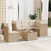 vidaXL Salon de jardin avec coussins 6 pcs beige r&eacute;sine tress&eacute;e
