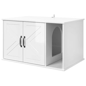 vidaXL Maison pour chat Blanc Brillant 85 x 55 x 50,5 cm