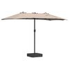 vidaXL Parasol de jardin Taupe 385 x 209 x 244 cm tissu