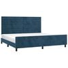vidaXL Cadre de lit sans matelas bleu fonc&eacute; 200x200 cm velours