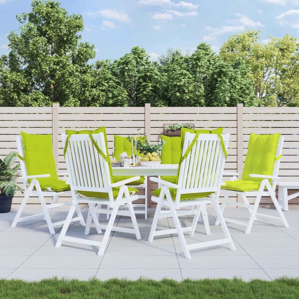 vidaXL Coussins de chaise &agrave; dossier haut lot de 6 vert vif