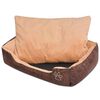 vidaXL Lit pour chiens avec coussin Cuir artificiel PU Taille S Marron