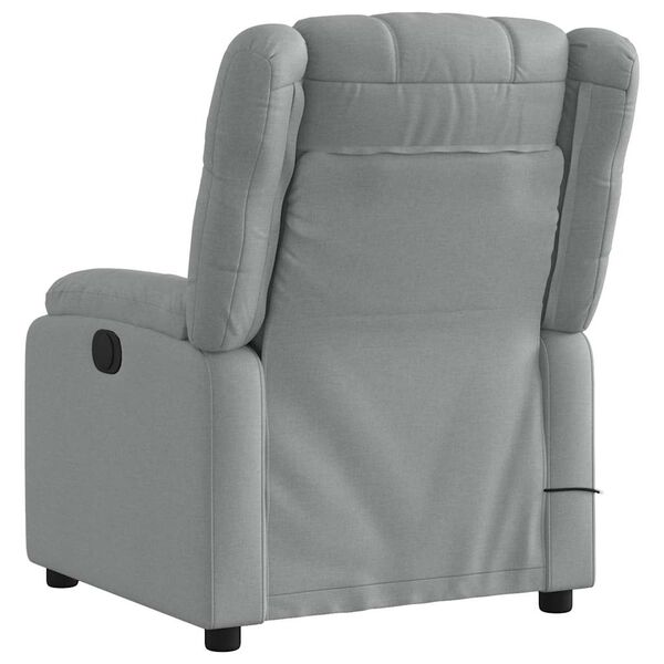 vidaXL Fauteuil inclinable de massage gris clair tissu