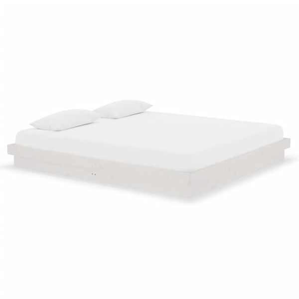 vidaXL Cadre de lit sans matelas blanc bois massif