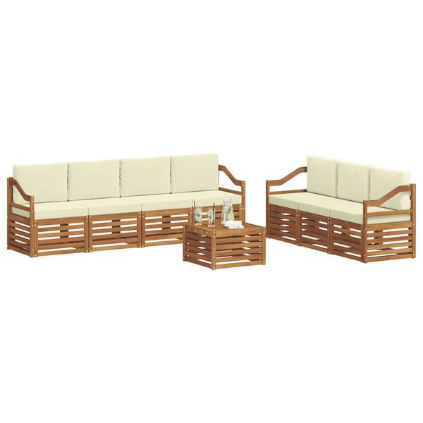 vidaXL Ensembles de canap&eacute;s avec coussin 8 pcs Naturel et Cr&egrave;me