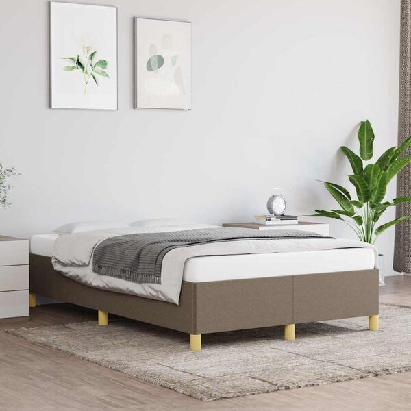 vidaXL Cadre de lit sans matelas taupe 120x190 cm tissu