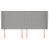 vidaXL T&ecirc;te de lit avec oreilles Gris clair 183x23x118/128 cm Tissu