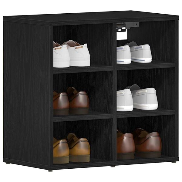 vidaXL Cabinet &agrave; chaussures avec &eacute;tag&egrave;re Ch&ecirc;ne noir 52 x 30 x 50,5 cm