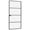 vidaXL Porte d'intérieur Noir 93x201,5 cm Trempé verre aluminium fin