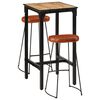 vidaXL Ensemble de bar 3 pcs bois de manguier brut massif et m&eacute;tal
