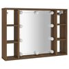 vidaXL Armoire à miroir avec LED Chêne marron 76x15x55 cm