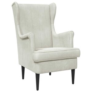 vidaXL Fauteuil Cr&egrave;me Velours