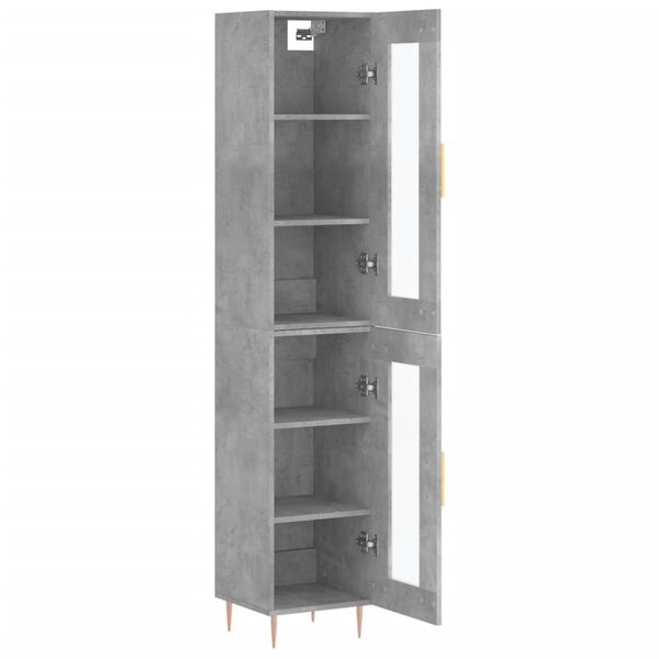 vidaXL Buffet haut Gris béton 34,5x34x180 cm Bois d'ingénierie