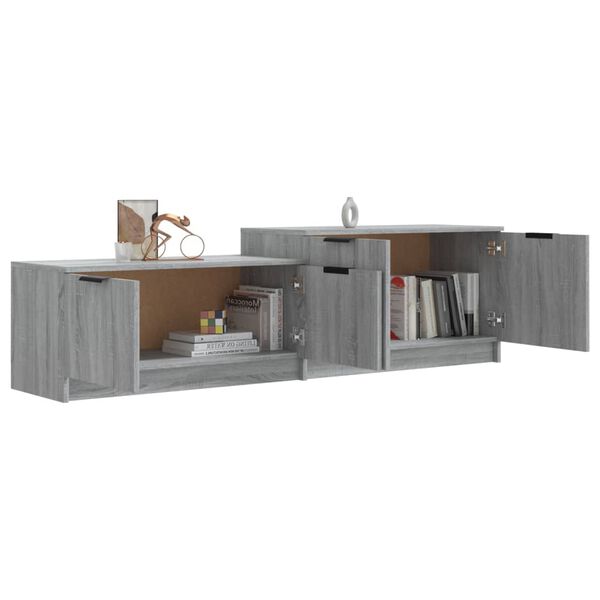 vidaXL Meuble TV Sonoma gris 158,5x36x45 cm Bois d'ing&eacute;nierie