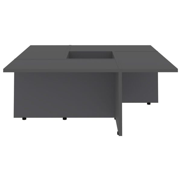 vidaXL Table basse Gris 79,5x79,5x30 cm bois d'ingénierie