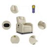 vidaXL Fauteuil inclinable de massage Crème Similicuir