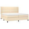 vidaXL Sommier &agrave; lattes de lit avec matelas Cr&egrave;me 200x200 cm Tissu