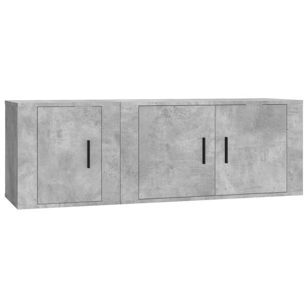 vidaXL Ensemble de meubles TV 2 pcs gris b&eacute;ton bois d'ing&eacute;nierie