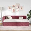 vidaXL Cadre de lit d'angle avec matelas Bordeaux 90 x 200 cm tissu