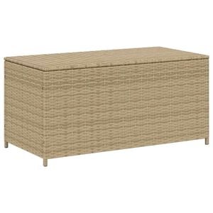 vidaXL Bo&icirc;te de rangement de jardin m&eacute;lange beige 190L r&eacute;sine tress&eacute;e