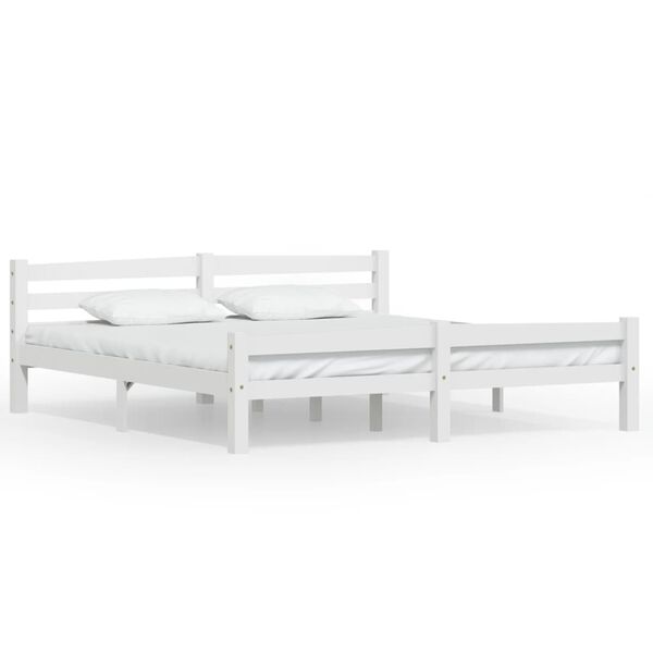 vidaXL Cadre de lit sans matelas blanc bois massif de pin 180x200 cm