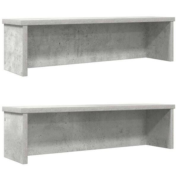 VidaXL &Eacute;tag&egrave;res de cuisine empilables 2 pcs gris b&eacute;ton 50x15x16 cm