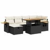 vidaXL Salon de jardin 8 pcs avec coussins noir r&eacute;sine tress&eacute;e