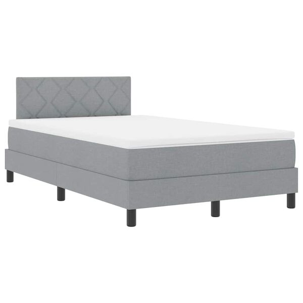 vidaXL Lit &agrave; ressorts avec matelas Gris clair 120 x 200 cm tissu