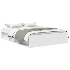 vidaXL Cadre de lit sans matelas blanc 135x190 cm