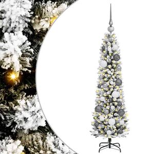 vidaXL Sapin de No&euml;l artificiel Blanc 120 cm PVC, m&eacute;tal et plastique