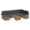 vidaXL Ensemble de canap&eacute; de jardin 9 pc Gris polyrotin