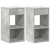 vidaXL Tables de chevet avec tiroir 2 pcs gris b&eacute;ton 35x34x66,5 cm