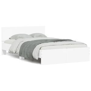 vidaXL Cadre de lit sans matelas blanc 135x190 cm