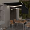 vidaXL Auvent r&eacute;tractable manuel avec store et LED 5x3 m Anthracite