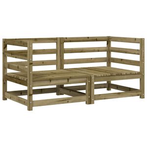 vidaXL Canap&eacute;s d'angle de jardin 2 pcs 70x70x67cm bois de pin impr&eacute;gn&eacute;