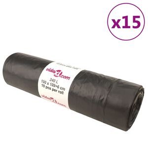 vidaXL Sacs poubelles avec cordons 150 pcs noir 240 L