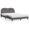 vidaXL Lit Viana avec matelas gris 140x190 cm similicuir