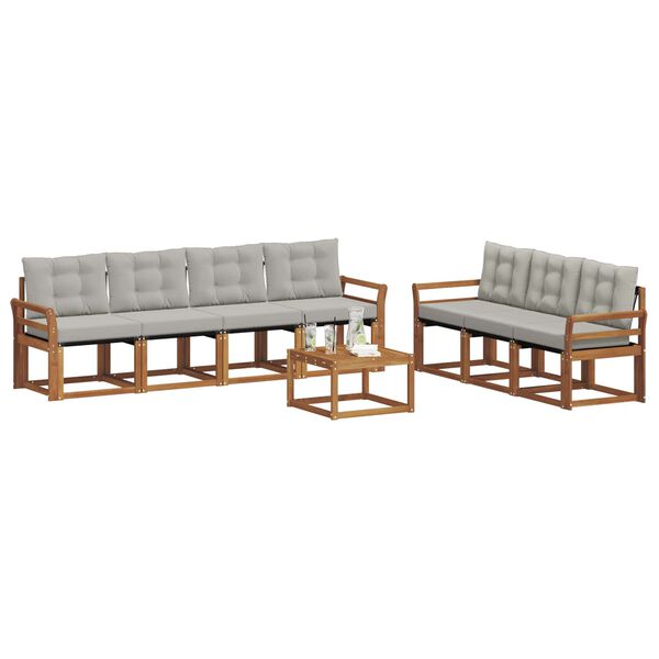 vidaXL Ensemble de canap&eacute;s d'ext&eacute;rieur 8 pcs Gris Naturel et Clair