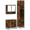 vidaXL Ensemble de meubles de salle de bain 3 pcs Ch&ecirc;ne fum&eacute;