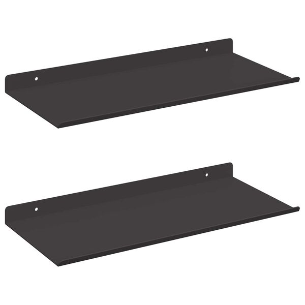 vidaXL &Eacute;tag&egrave;re Murale avec &eacute;tag&egrave;re 2 pcs Noir 40 x 17,5 x 2,5 cm