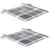 vidaXL Chaises Batavia lot de 2 coussins &agrave; carreaux gris Teck massif
