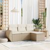 vidaXL Salon de jardin avec coussins 4 pcs beige r&eacute;sine tress&eacute;e