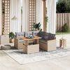 vidaXL Salon de jardin avec coussins 6 pcs beige r&eacute;sine tress&eacute;e