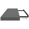 vidaXL &Eacute;tag&egrave;re murale flottante 2 pcs Gris brillant 90x23,5x3,8 cm MDF
