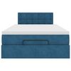 vidaXL Lit ottoman avec matelas et LED bleu fonc&eacute; 90x200cm velours