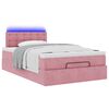 vidaXL Lit ottoman avec matelas et LED rose 120x190 cm velours