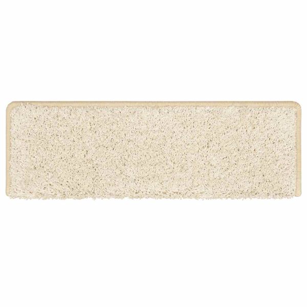 vidaXL Tapis d'escalier 30 pi&egrave;ces 65 x 21 x 4 cm Blanc Bord rectangulaire